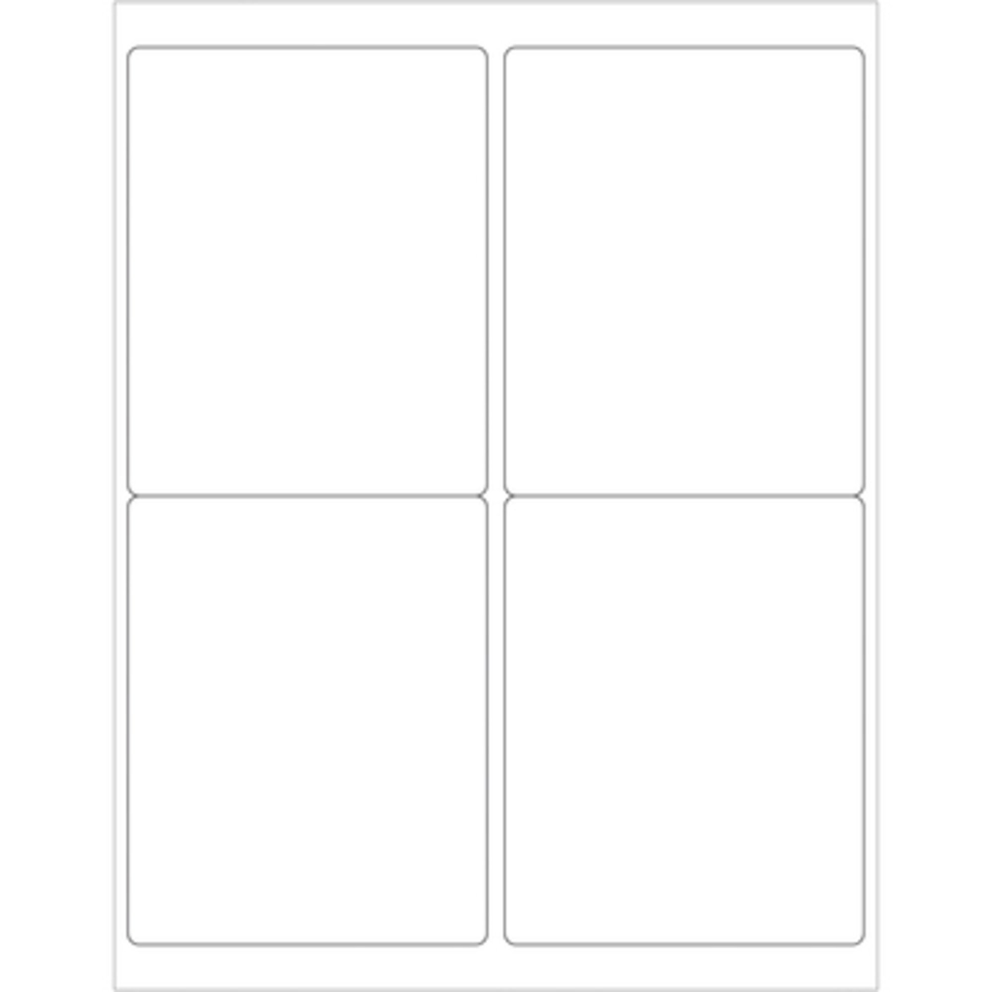 Stock Packaging White Removable Rectangular Laser Labels — 4in. x 5in., 400 Pcs, Model# LL267